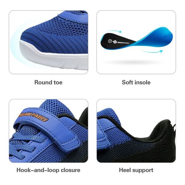 [EZ-Ons MagicZips] Boys Girls Tennis Running Shoes - ROYAL BLUE NAVY BLACK - 2